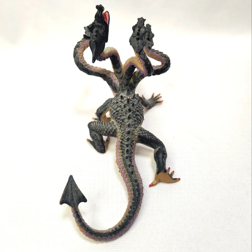 Hydra Multi-Headed Dragon Figurine Black and Tan